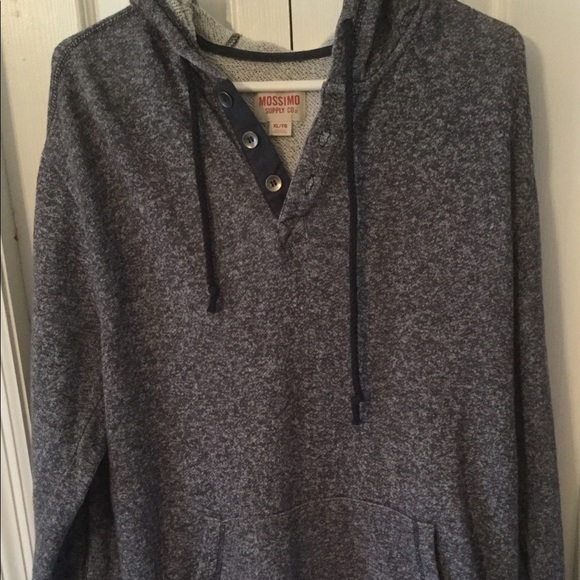 Mossimo Supply Co. Tops - Mossimo Supply Co. Gray Marled 3-Button Hoodie